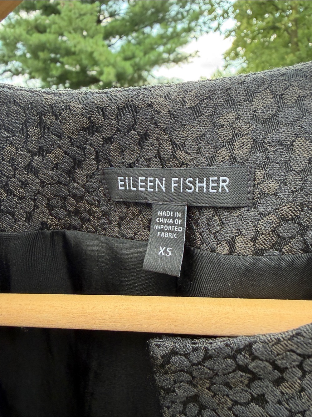 Eileen Fisher XS Silk Blend Textured Open Front Cropped Jacket Short Sleeve Grey - Picture 6 of 13